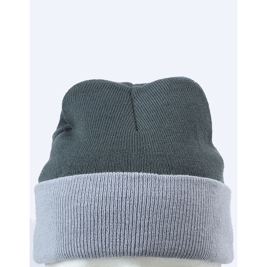 Czapka Dzianinowa Dwukolorowa MB7550 - Dark Grey & Light Grey