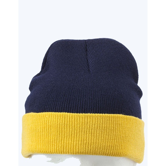 Czapka Dzianinowa Dwukolorowa MB7550 - Navy & Gold