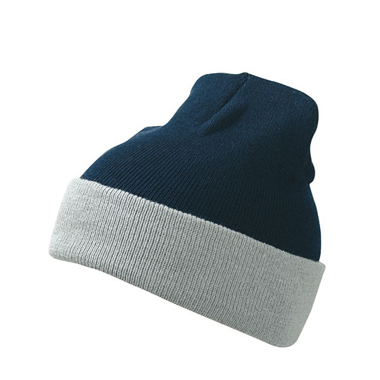 Czapka Dzianinowa Dwukolorowa MB7550 - Navy & Grey
