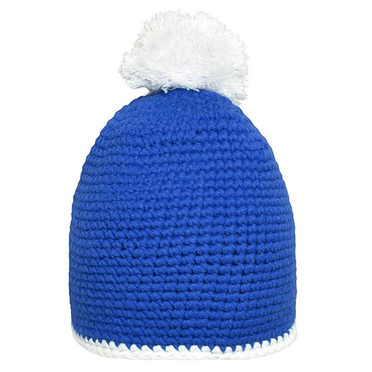 Czapka z pomponem MB7964 - Blue & White