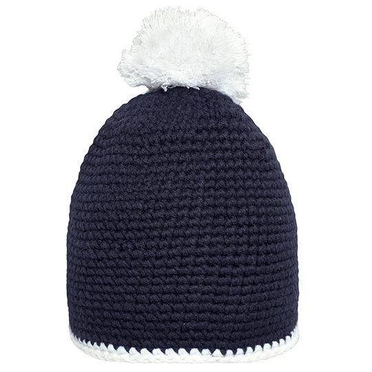 Czapka z pomponem MB7964 - Navy & White