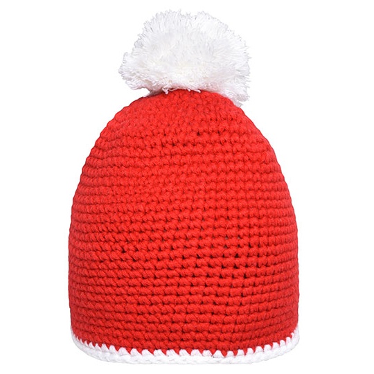 Czapka z pomponem MB7964 - Red & White