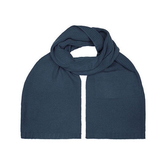 Szalik z prążkowanej dzianiny MB7995 - Navy