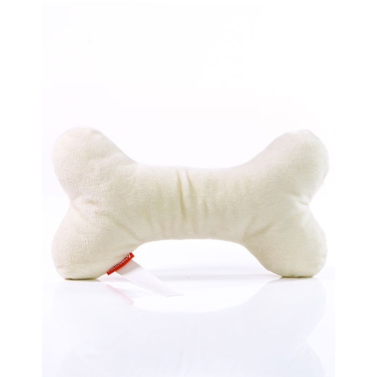 Zabawka dla psa piszczaca kostka MBW170008 - Creme