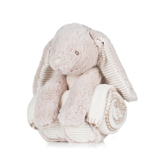 Pluszowy krolik z kocykiem MM034 - Cream