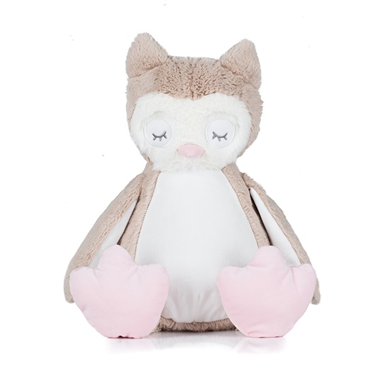 Pluszowa Sowa z zamkiem MM054 - Light Brown & Pink
