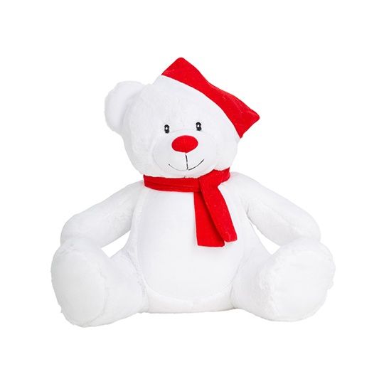 Pluszowy mis swiateczny MM573 - White & Red