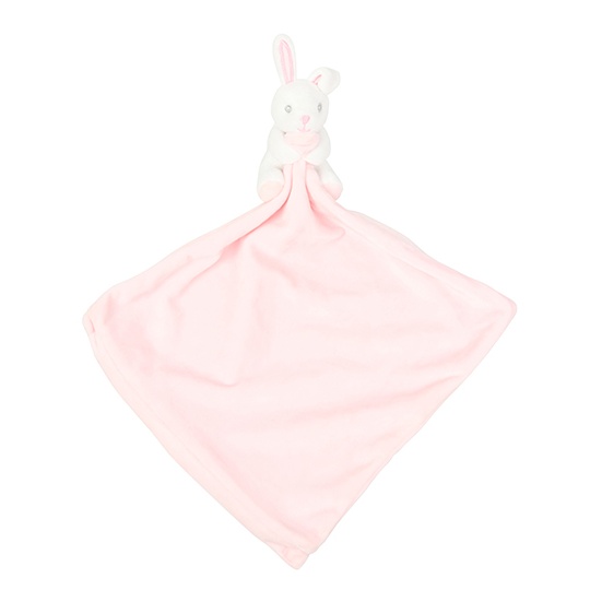 Pluszowy królik z kocykiem i grzechotką MM700 - Pink Rabbit
