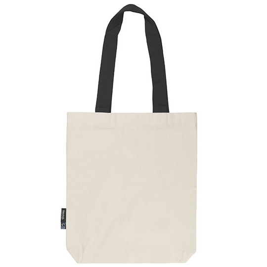 Torba Diagonalna Bawelniana Fairtrade NE90002 - Nature & Black