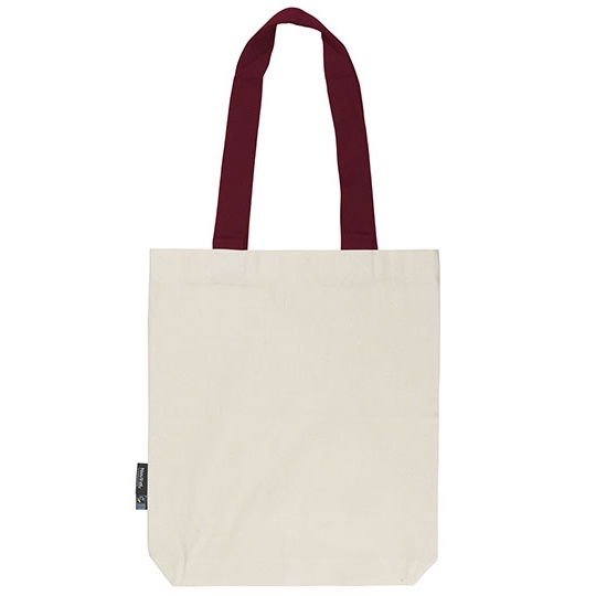 Torba Diagonalna Bawelniana Fairtrade NE90002 - Nature & Bordeaux