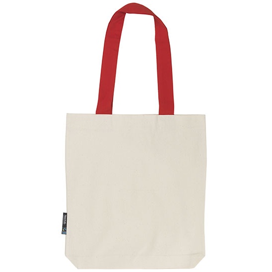 Torba Diagonalna Bawelniana Fairtrade NE90002 - Nature & Red