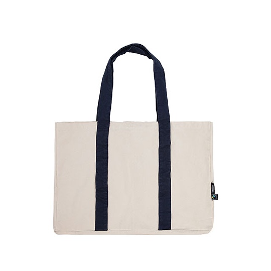 Torba Plażowa Bawełniana Organiczna NE90054 - Nature & Navy