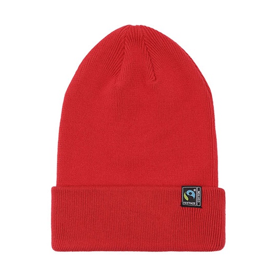Czapka Beanie Bawelna Fairtrade NE93055 - Red