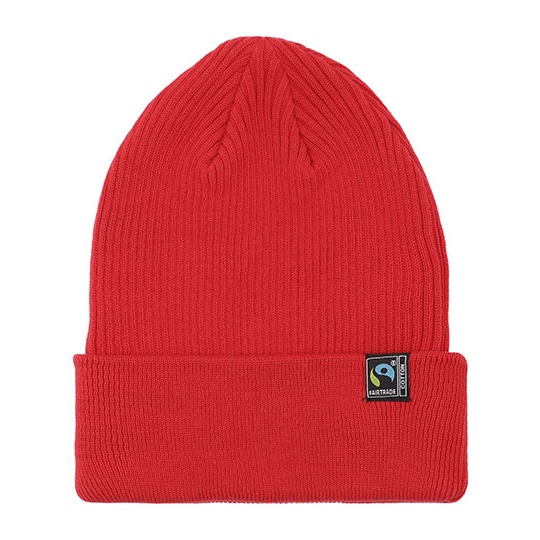 Czapka Beanie Bawelna Fairtrade NE93056 - Red