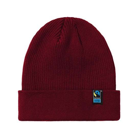 Czapka beanie z wywiniętym mankietem NE93056 - Bordeaux