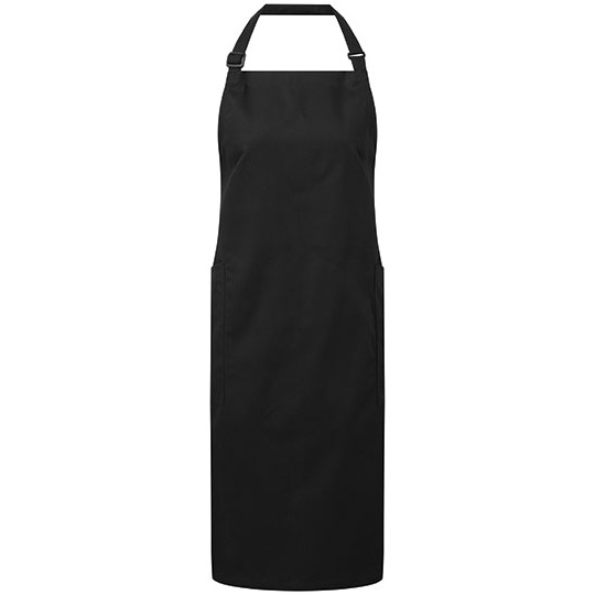 Fartuch Pelny Regulowany Poliester Recykling Bawelna Organiczna PW120 - Black (ca. Pantone Black C)