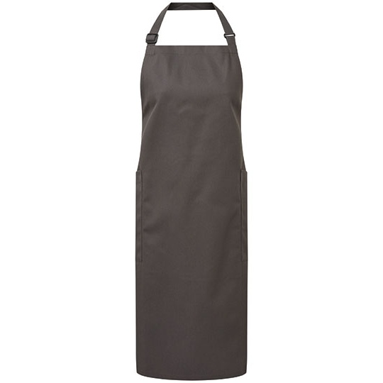 Fartuch Pelny Regulowany Poliester Recykling Bawelna Organiczna PW120 - Dark Grey (ca. Pantone 425C)