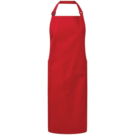 Fartuch Pelny Regulowany Poliester Recykling Bawelna Organiczna PW120 - Red (ca. Pantone 201C)