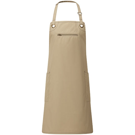 Fartuch Dlugi Recyklingowany Poliester Bawelna BCI PW121 - Khaki (ca. Pantone 7536C) & Brown (ca. Pantone 4975C)