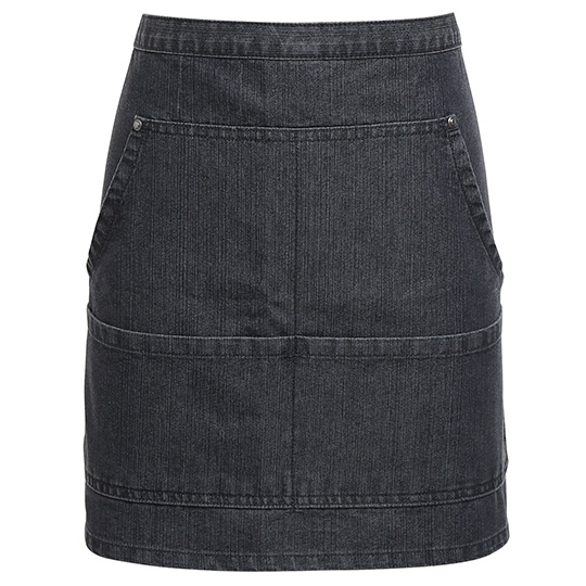 Fartuch Krotki Denim PW125 - Black Denim (ca. Pantone 433C)