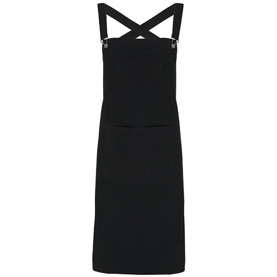 Fartuch Baristy na Szelkach Bawelniany PW129 - Black (ca. Pantone Black C)
