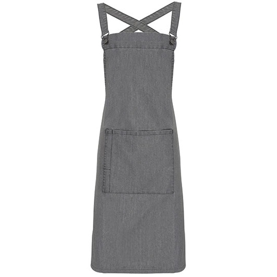 Fartuch Baristy na Szelkach Bawelniany PW129 - Grey Denim (ca. Pantone 425C)