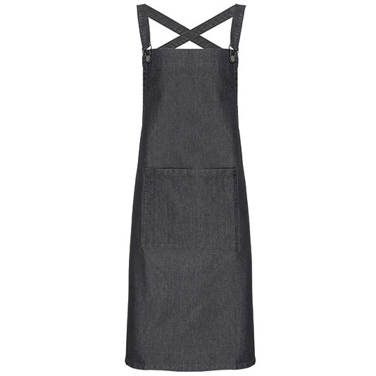 Fartuch Baristy na Szelkach Bawelniany PW129 - Black Denim (ca. Pantone 433C)