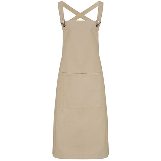 Fartuch Baristy na Szelkach Bawelniany PW129 - Khaki (ca. Pantone 7503C)