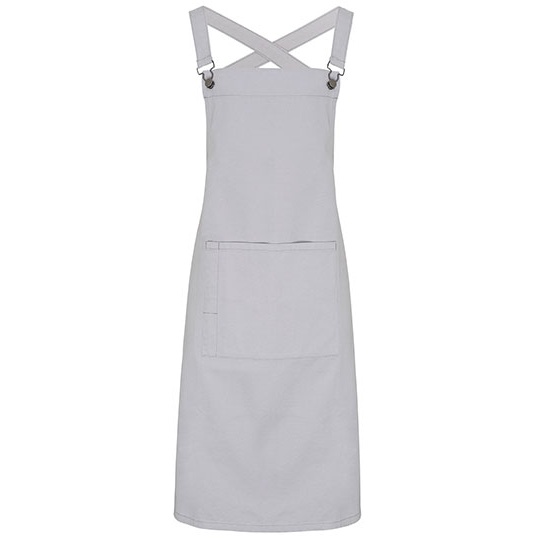 Fartuch Baristy na Szelkach Bawelniany PW129 - Silver (ca. Pantone 428C)