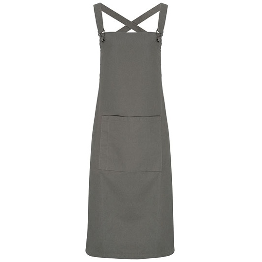 Fartuch Baristy na Szelkach Bawełniany PW129 - Dark Grey (ca. Pantone 431C)