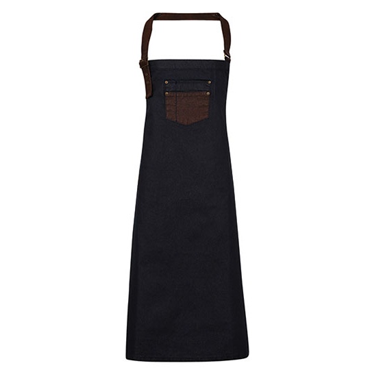 Fartuch Denimowy Wodoodporny Woskowany PW136 - Indigo (ca. Pantone 2380C) & Brown Denim (ca. Pantone 4705C)