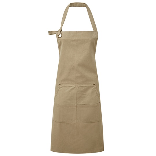 Fartuch Bawełniany Wytrzymały PW137 - Khaki (ca. Pantone 7536C)