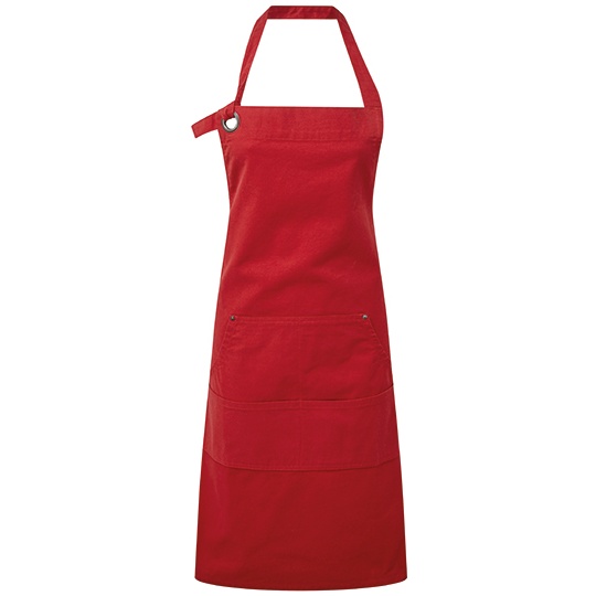 Fartuch Bawelniany Wytrzymaly PW137 - Red (ca. Pantone 201C)