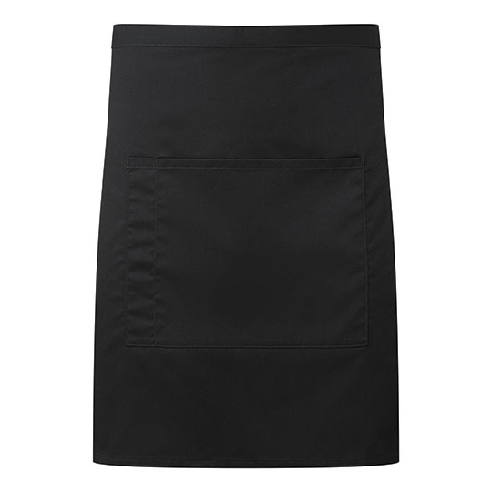 Fartuch sredni w talii z recyklingu PW141 - Black (ca. Pantone Black C)