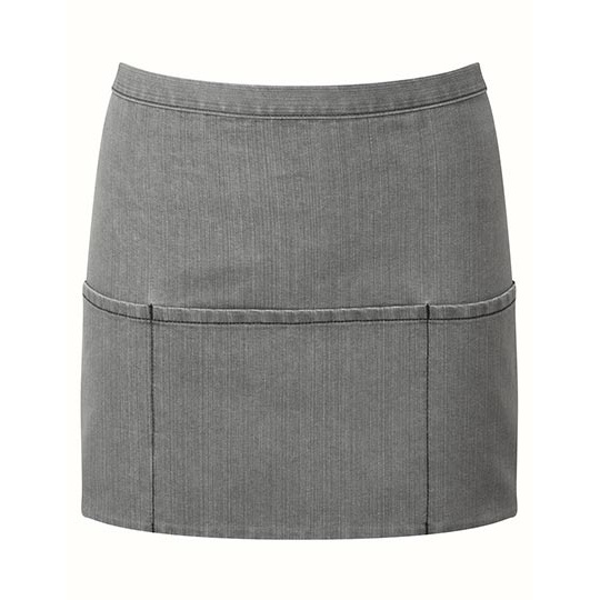 Fartuch krótki z trzema kieszeniami PW155 - Grey Denim (Pantone Cool Gray 10C)