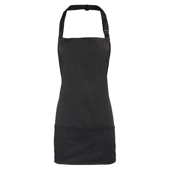 Fartuch 2w1 Bawelna Twill PW159 - Black (ca. Pantone Black C)