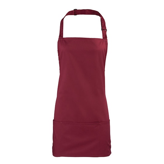Fartuch 2w1 Bawelna Twill PW159 - Burgundy (ca. Pantone 209C)