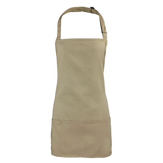 Fartuch 2w1 Bawelna Twill PW159 - Khaki (ca. Pantone 7536C)