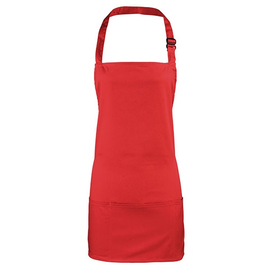 Fartuch 2w1 Bawelna Twill PW159 - Red (ca. Pantone 201C)