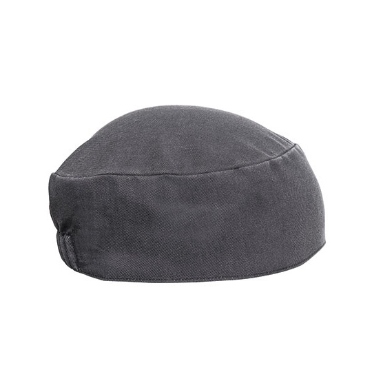 Czapka Kucharska z Plaskim Denkiem Elastyczny Tyl Odporna na Zagniecenia PW653 - Grey Denim (ca. Pantone 425C)
