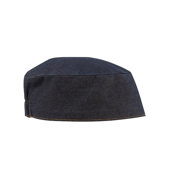 Czapka Kucharska z Plaskim Denkiem Elastyczny Tyl Odporna na Zagniecenia PW653 - Indigo Denim (ca. Pantone 2767C)