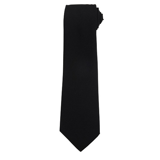 Krawat Meski Poliestrowy 8 cm PW700 - Black (ca. Pantone Black C)