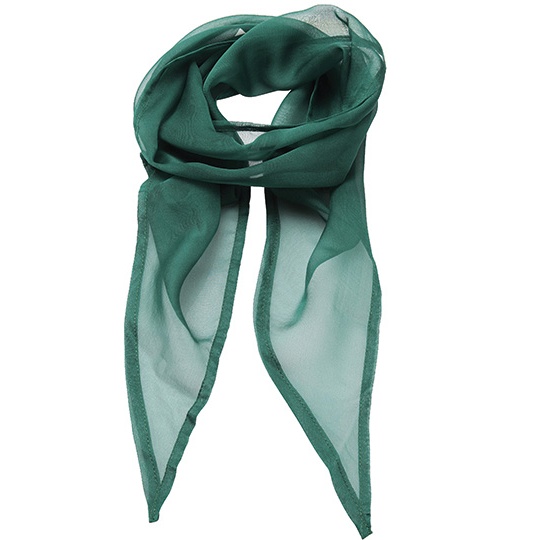 Szal Damski Szyfonowy PW740 - Bottle Green (ca. Pantone 560C)
