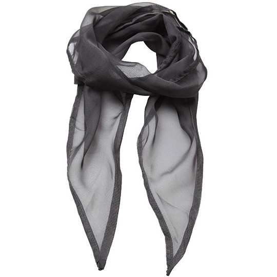 Szal Damski Szyfonowy PW740 - Dark Grey (ca. Pantone 431C)