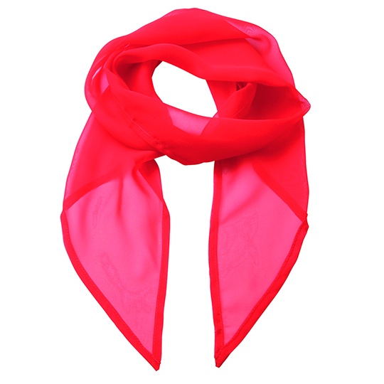 Szal Damski Szyfonowy PW740 - Strawberry Red (ca. Pantone 186C)