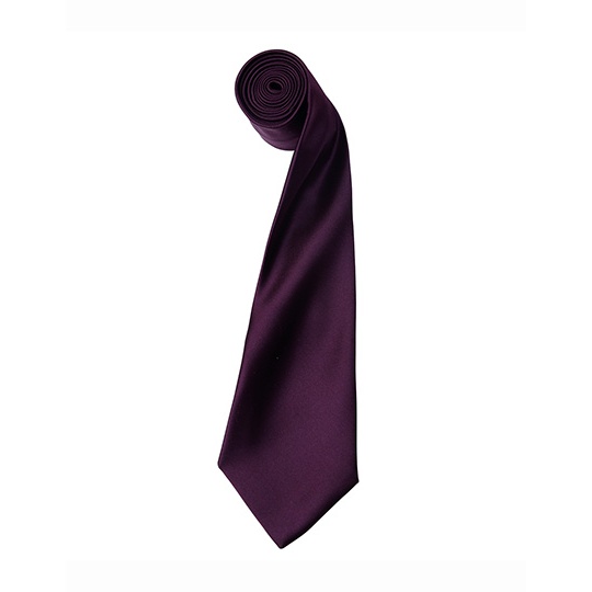 Krawat Klasyczny Satynowy PW750 - Aubergine (ca. Pantone 5115C)