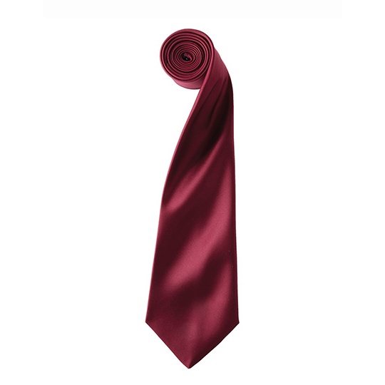 Krawat Klasyczny Satynowy PW750 - Burgundy (ca. Pantone 216C)