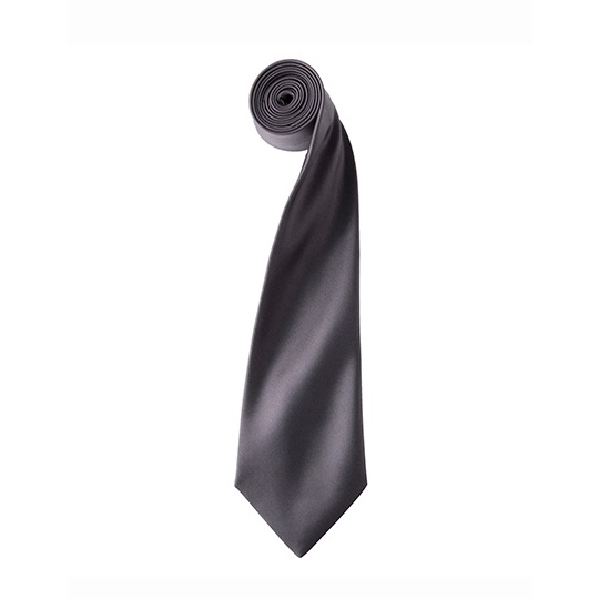 Krawat Klasyczny Satynowy PW750 - Dark Grey