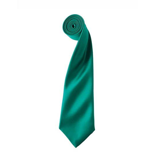 Krawat Klasyczny Satynowy PW750 - Emerald (ca. Pantone 341C)
