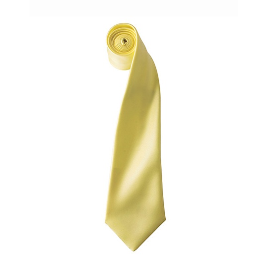 Krawat Klasyczny Satynowy PW750 - Lemon (ca. Pantone 127C)